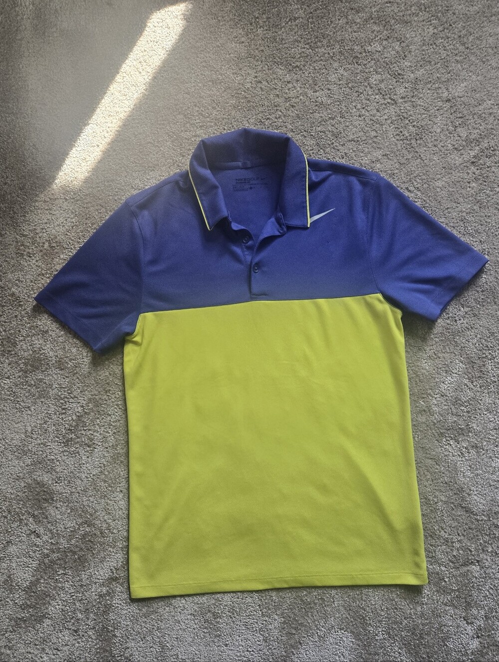 Nike Two-Tone Polo in Blue and Lime